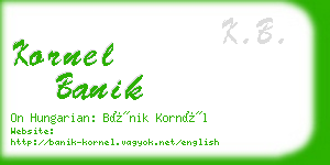 kornel banik business card